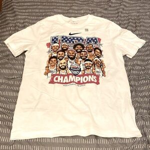 Nike Team USA basketball championship caricature shirt gold medal Paris Olympics